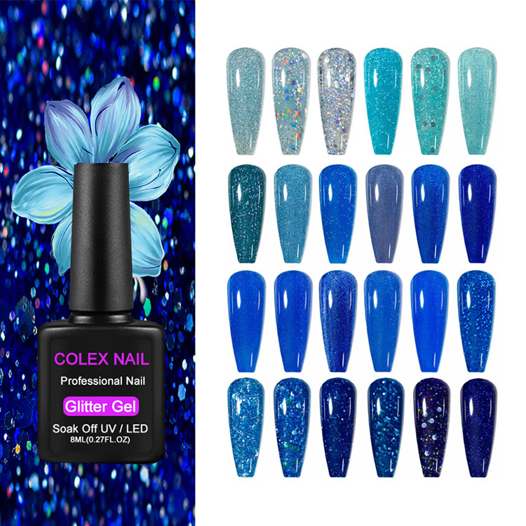 8ML निलो ग्लिटर ग्लिटर गिल पोलिश